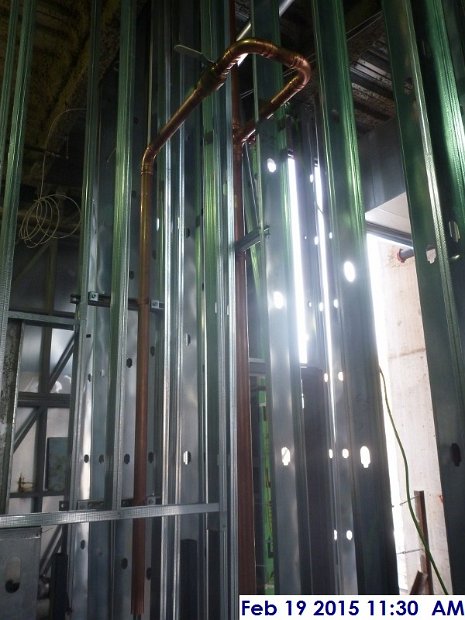 Copper piping at the 4th floor Facing North